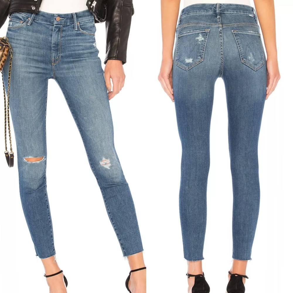 Mother Looker High Waisted Ankle Fray Wild! Jeans Size 25
